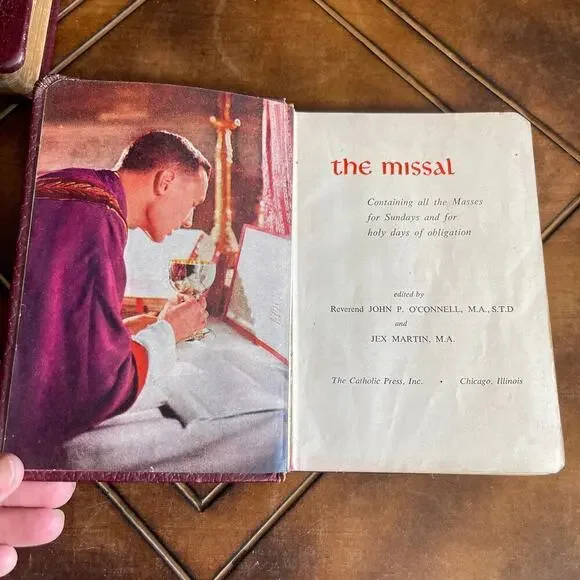 The Catholic Missal Prayer Book 1954 Press Edition 03 Hardcover Books - Picture 4 of 10